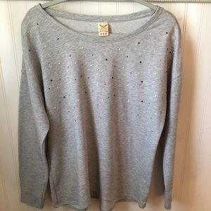 Embellished Gray Top